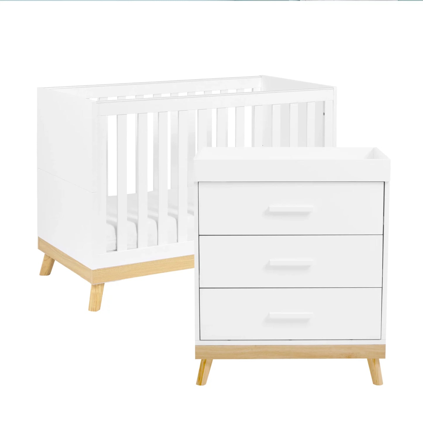 Babymore Mona Mini 2 piece nursery furniture set