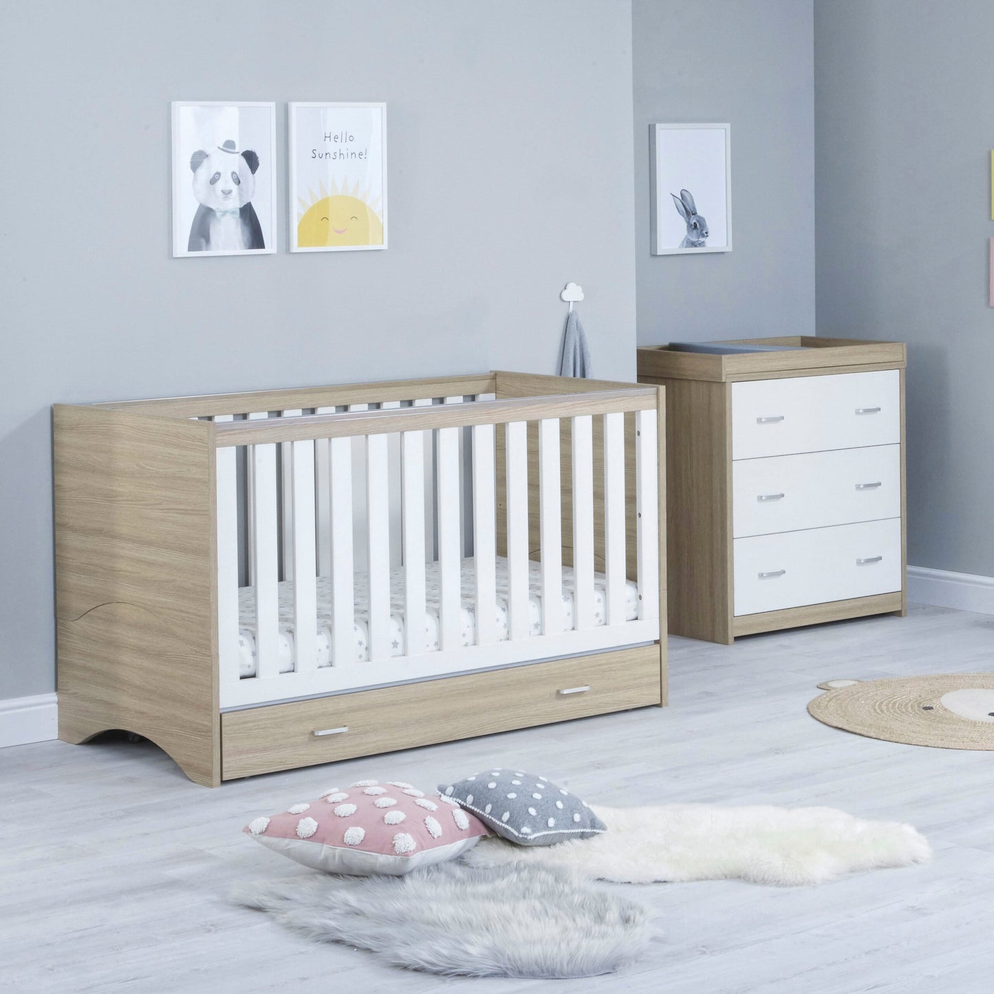 Babymore Veni 2 piece nursery furniture set