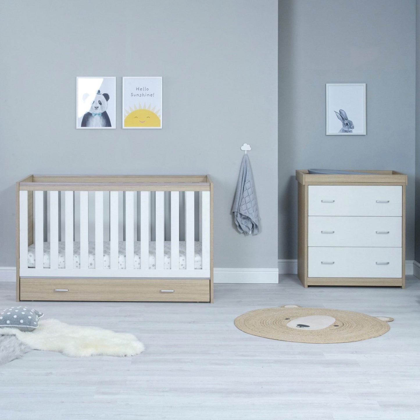 Babymore Veni 2 piece nursery furniture set